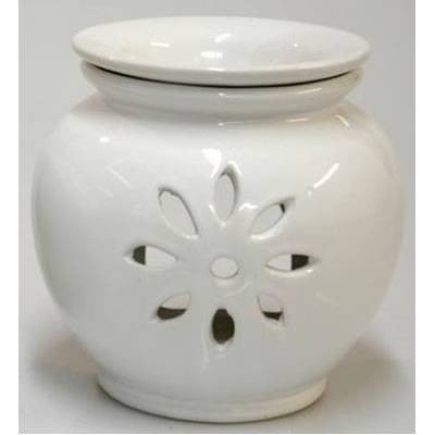White Ceramic 'Starflower' Oil Burner